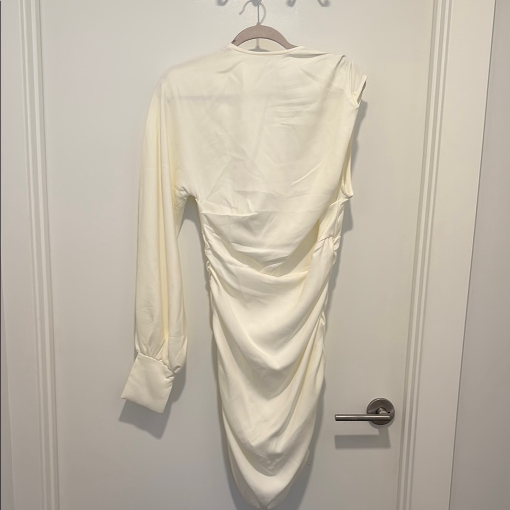 PrettyLittleThing Cream One Shoulder Dress
